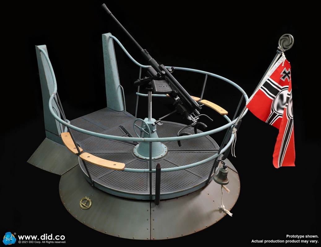 WWII German U-boat Submarine-Turret Scene Set & Machine Gun Scene Set 1/6