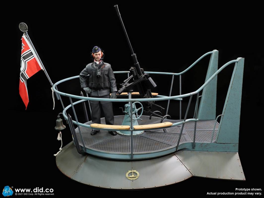 WWII German U-boat Submarine-Turret Scene Set & Machine Gun Scene Set 1/6