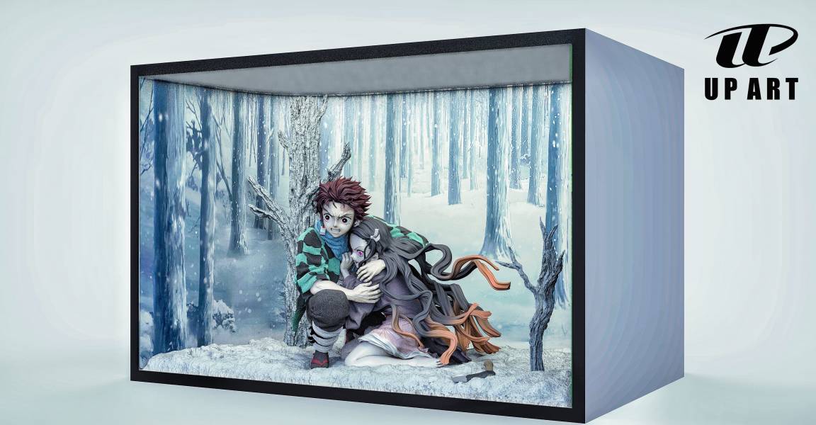 Tanjirou & Nezuko embrace snow scene