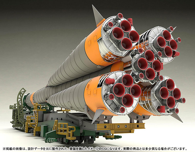 MODEROID 1/150 Plastic Model Soyuz Rocket & Transport Train