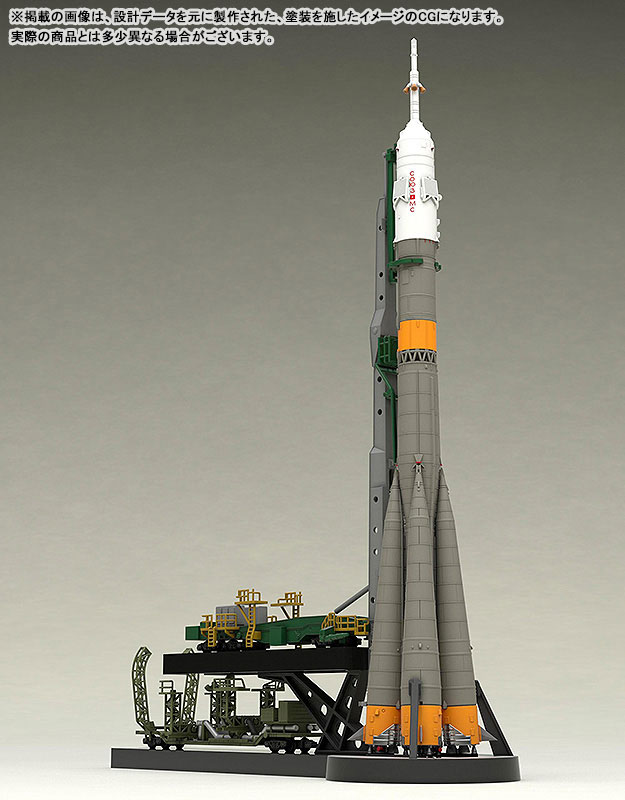 MODEROID 1/150 Plastic Model Soyuz Rocket & Transport Train
