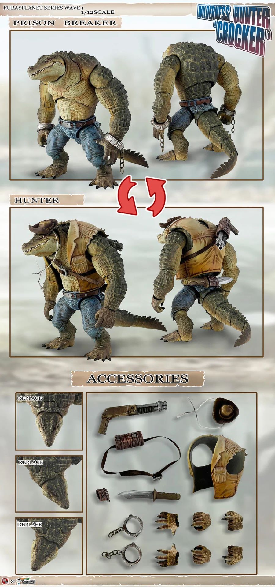 Furui Planet Crocodile Hunter Crocker 1/12