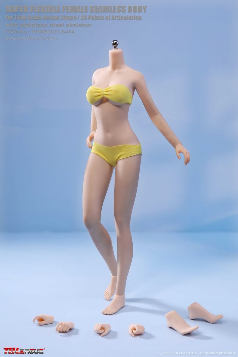 Female body with middle chest and feet 1/6
