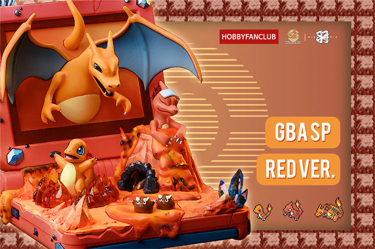 GBA SP Red ver. Charizard Family - Pokemon