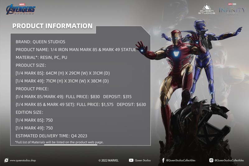 Iron Man Mark 85 & MK49 Rescue Armor (Avengers End Game)  1/4