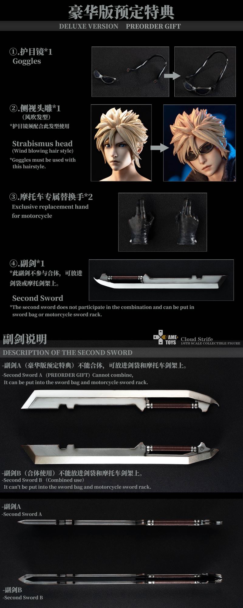 Cloud Strife Advent Children Ver & Fenrir [DX version]
