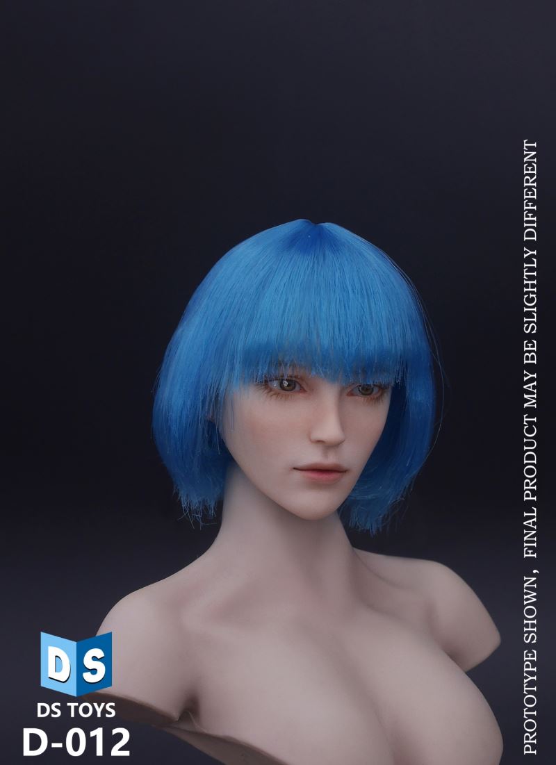 COSPALY Short Hair Female Head Sculpture in Three Hair Colors 1/6