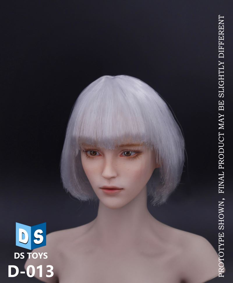 COSPALY Short Hair Female Head Sculpture in Three Hair Colors 1/6