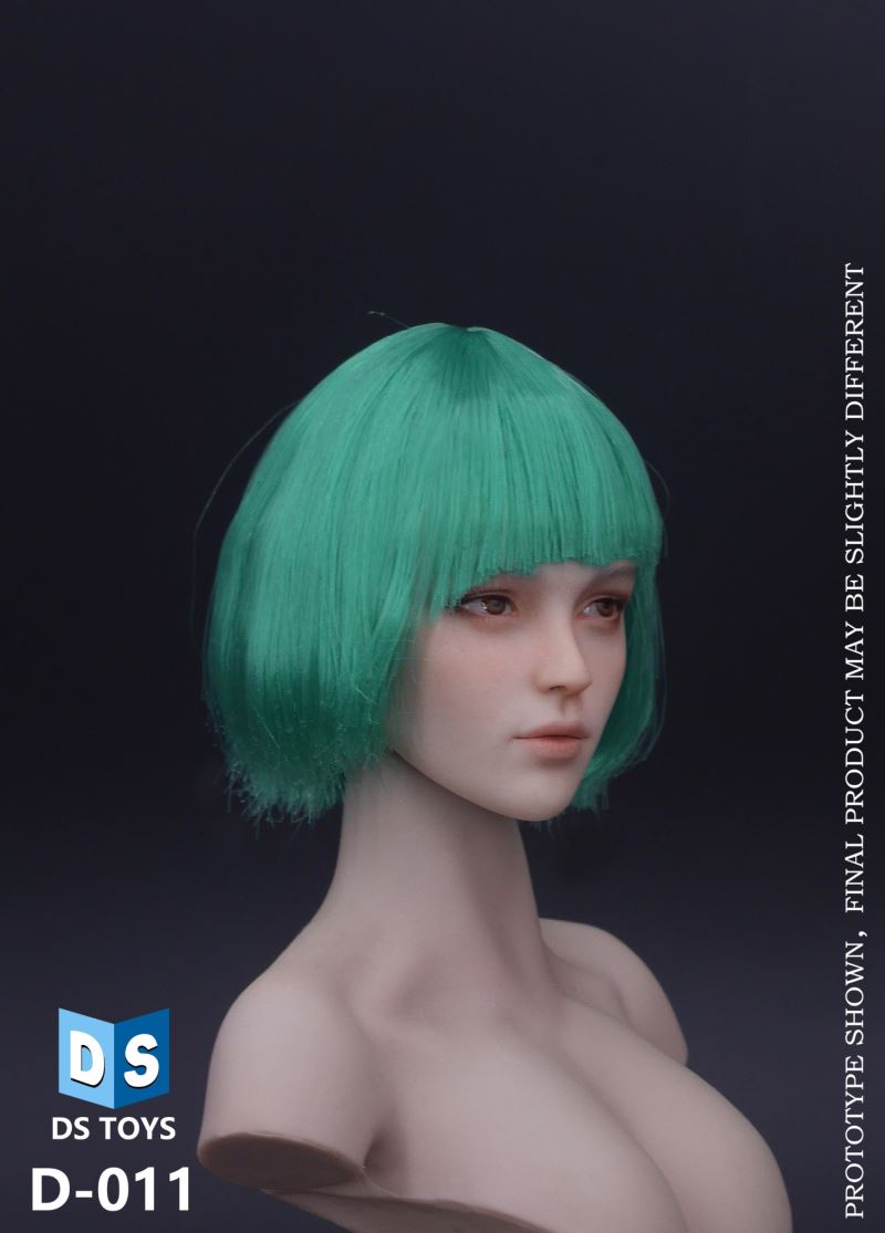 COSPALY Short Hair Female Head Sculpture in Three Hair Colors 1/6