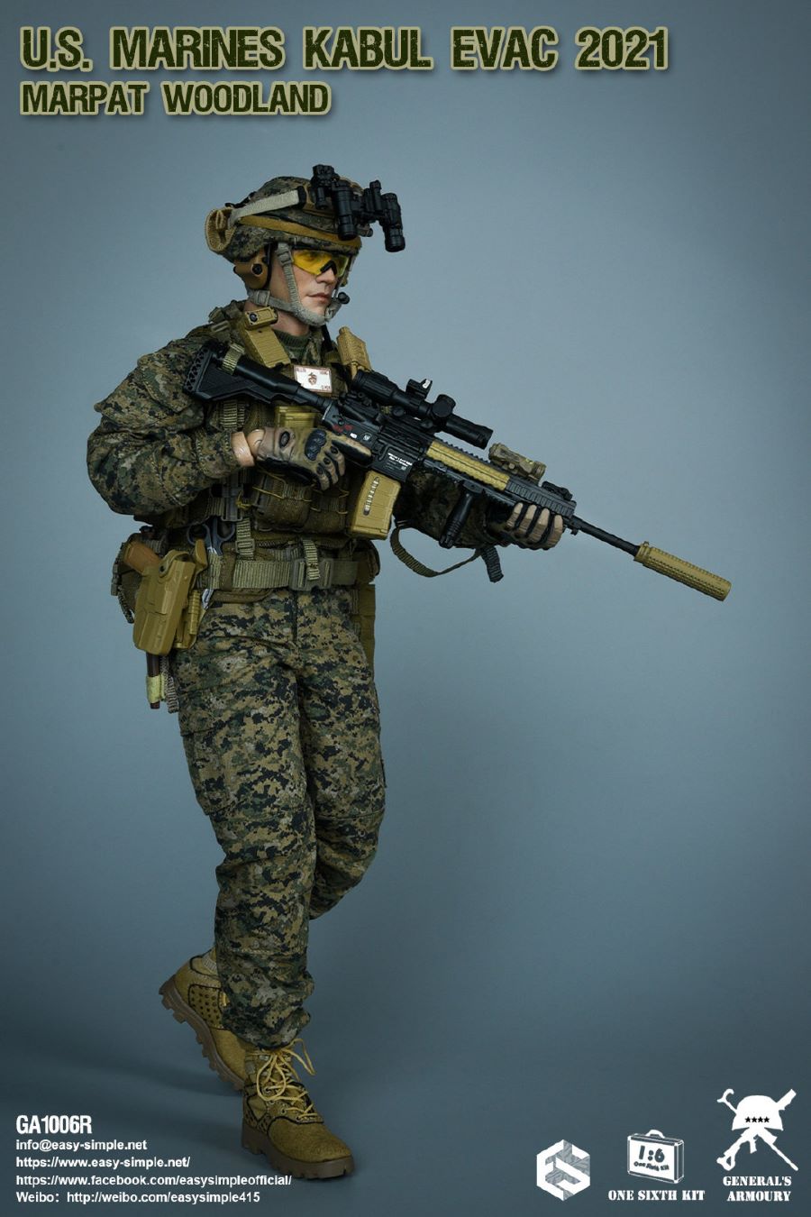 US MARINES KABUL EVAC 2021 MARPAT WOODLAND 1/6