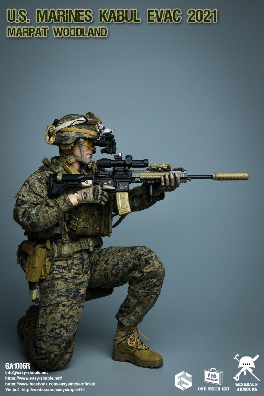 US MARINES KABUL EVAC 2021 MARPAT WOODLAND 1/6