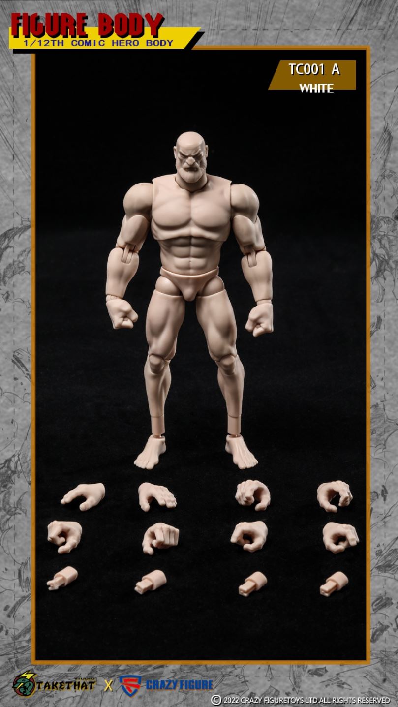 Comic hero muscle action figure drawing action reference body (TC001) 1/12