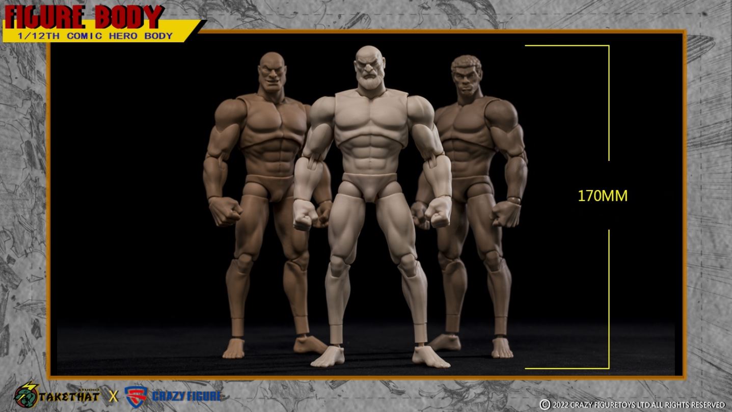 Comic hero muscle action figure drawing action reference body (TC001) 1/12