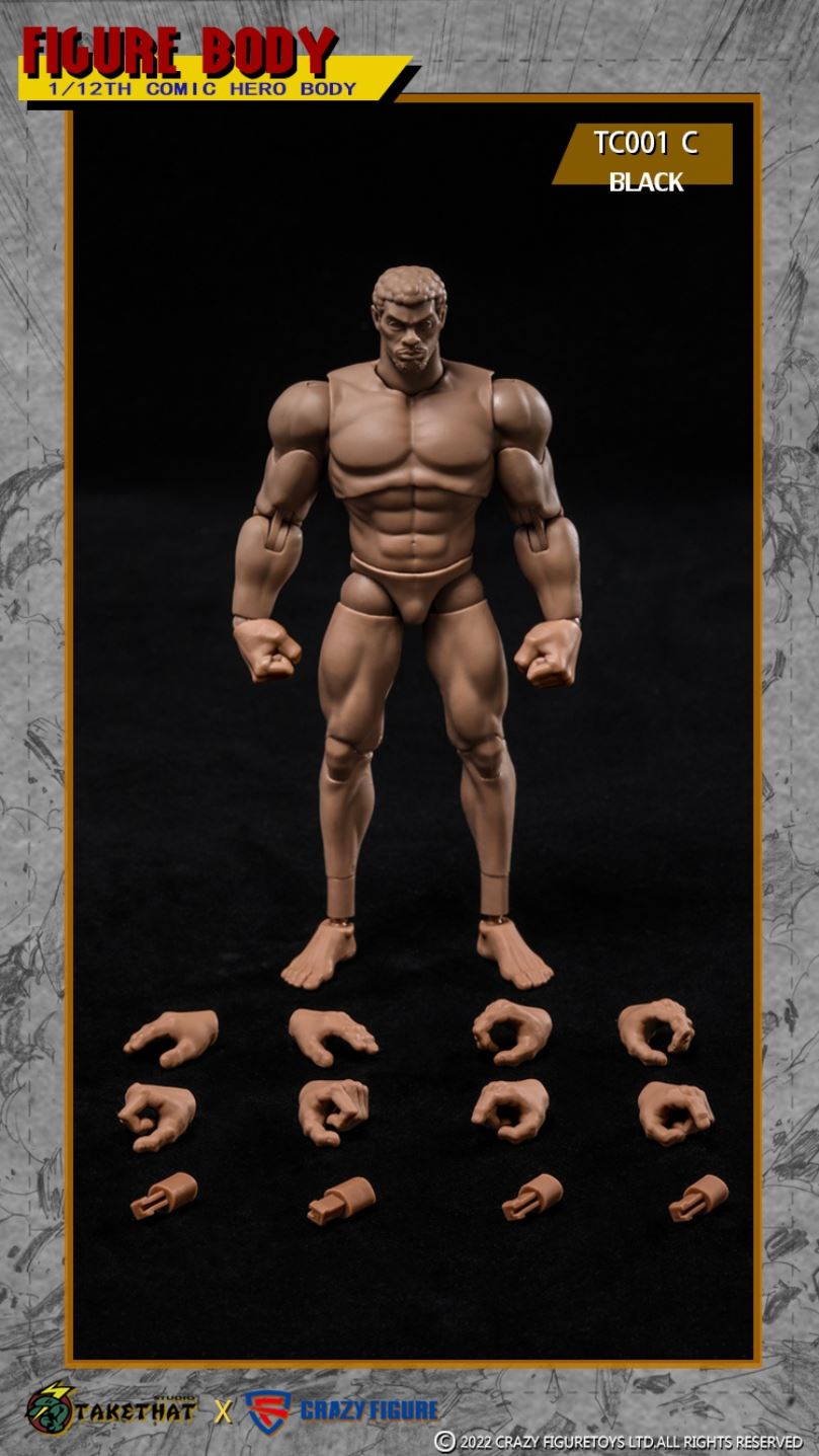 Comic hero muscle action figure drawing action reference body (TC001) 1/12
