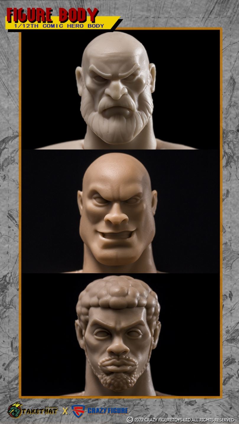 Comic hero muscle action figure drawing action reference body (TC001) 1/12