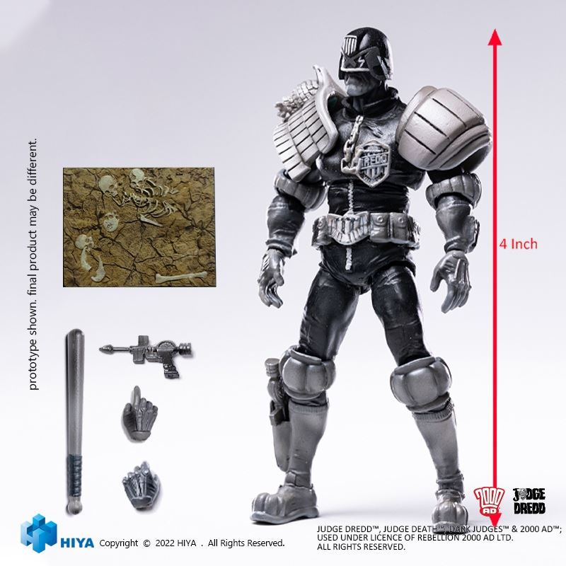 SWAT Judge Black and White Comic Color - Judge Dredd & Dead Judge 1/18