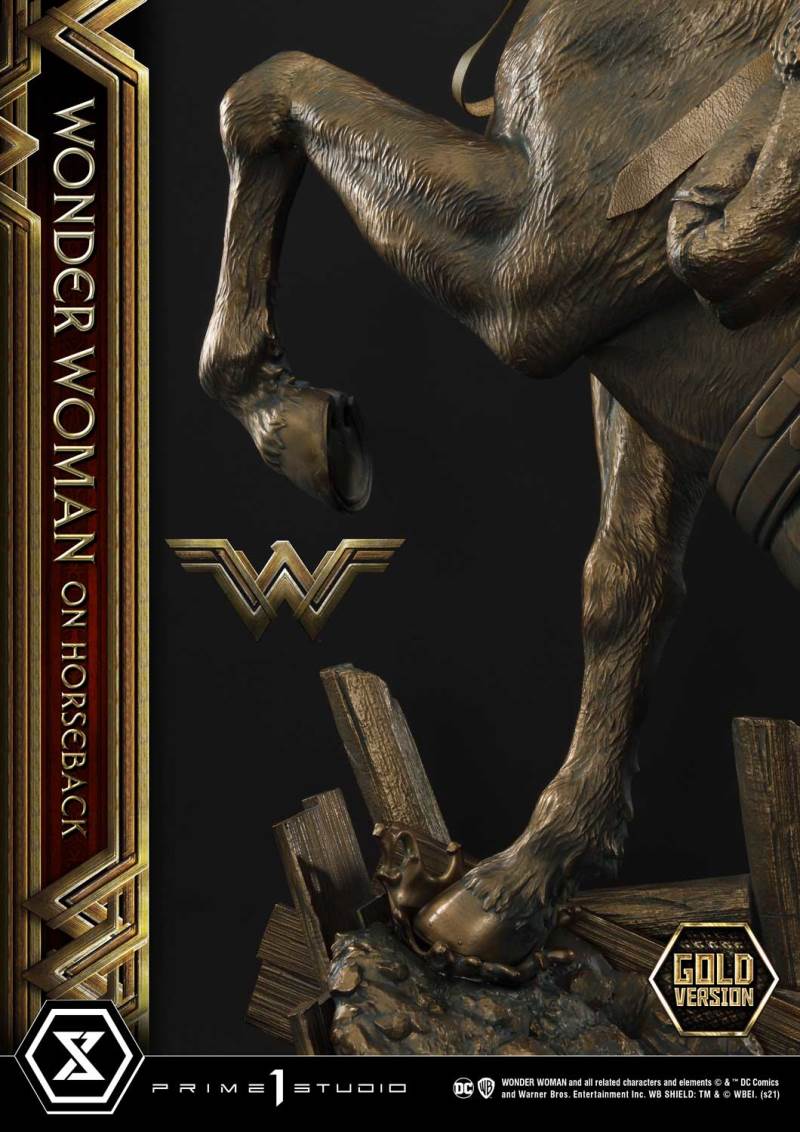 Wonder Woman on Horseback Golden Sculpture Edition