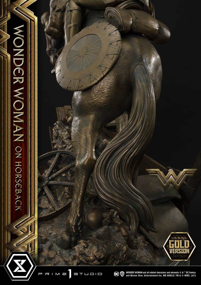 Wonder Woman on Horseback Golden Sculpture Edition