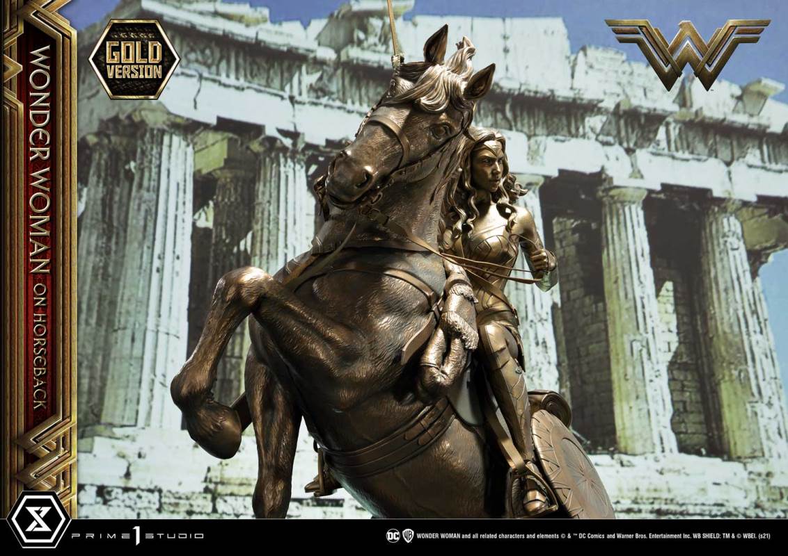Wonder Woman on Horseback Golden Sculpture Edition