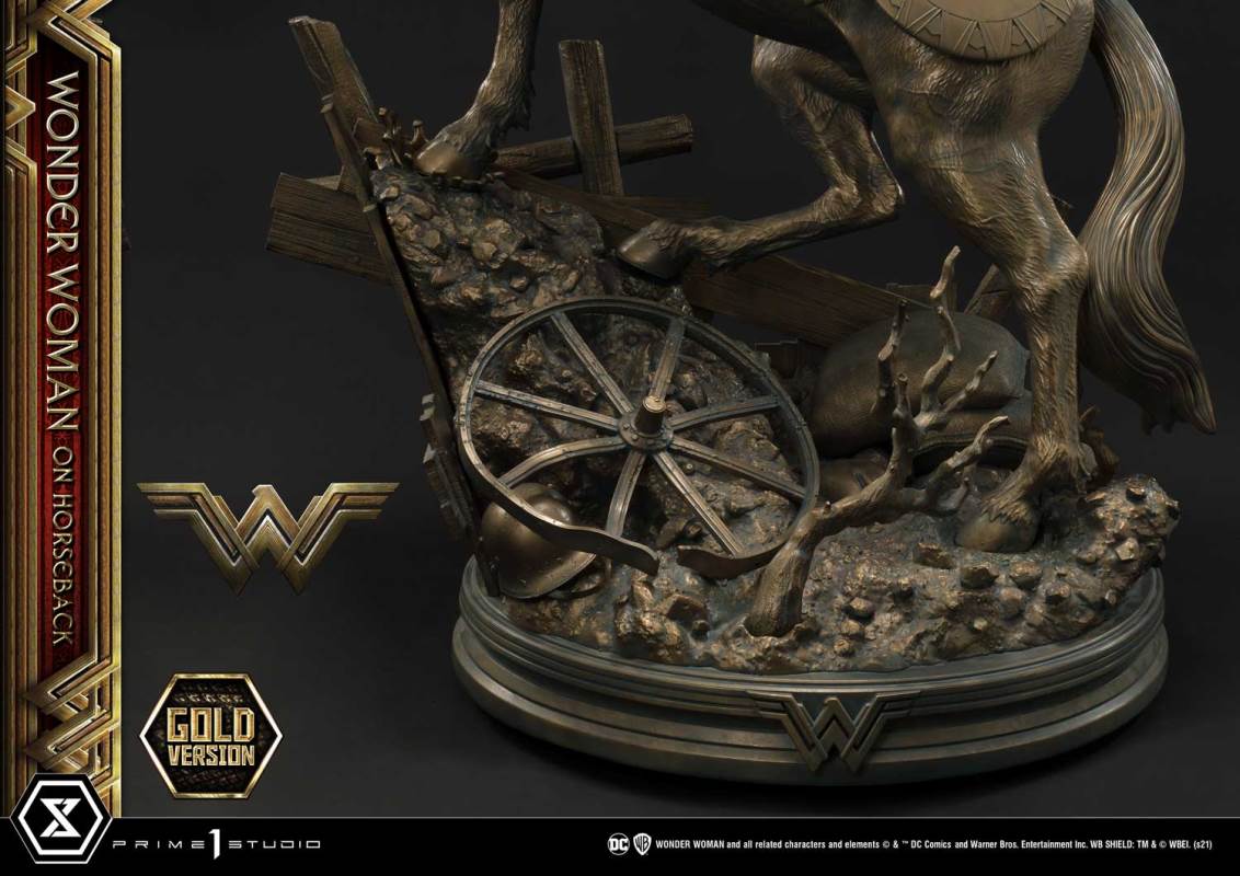 Wonder Woman on Horseback Golden Sculpture Edition