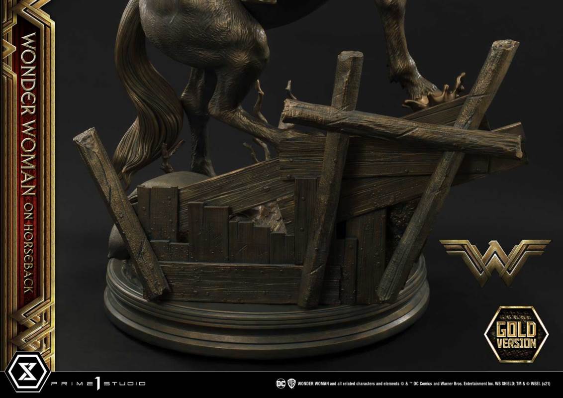 Wonder Woman on Horseback Golden Sculpture Edition