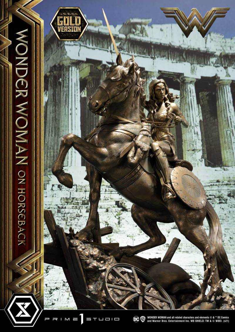 Wonder Woman on Horseback Golden Sculpture Edition