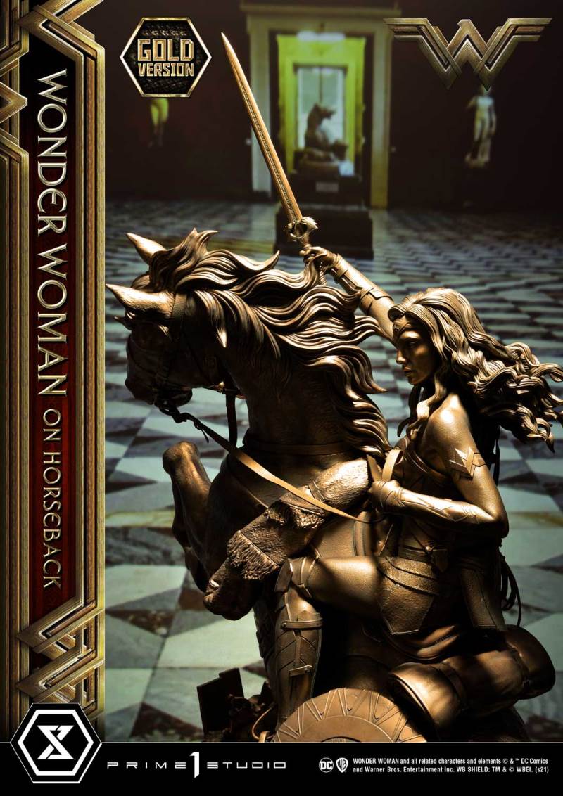 Wonder Woman on Horseback Golden Sculpture Edition