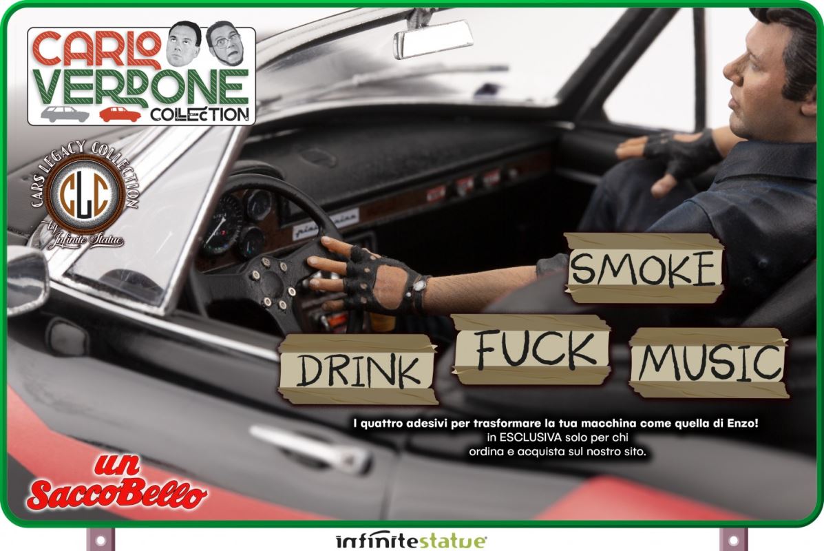 Enzo on a Fiat Dino Spider - Carlo Verdone - A lot beautiful