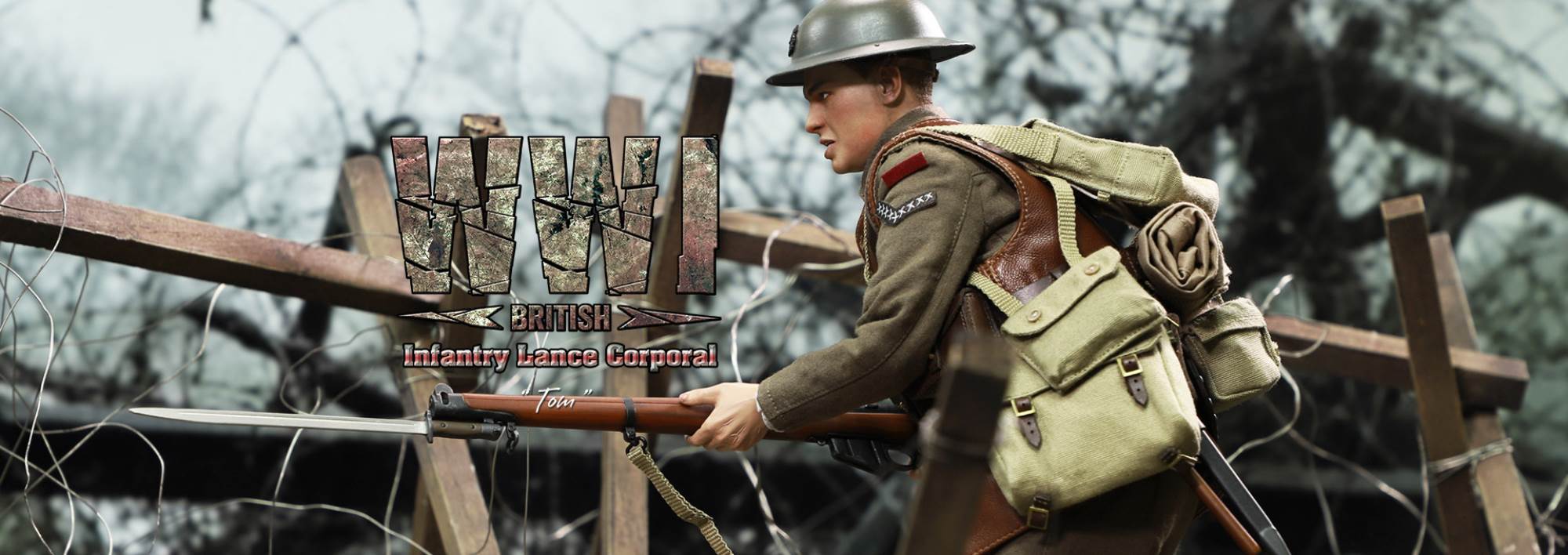 World War I British Infantry Tom & Trench Scene Set