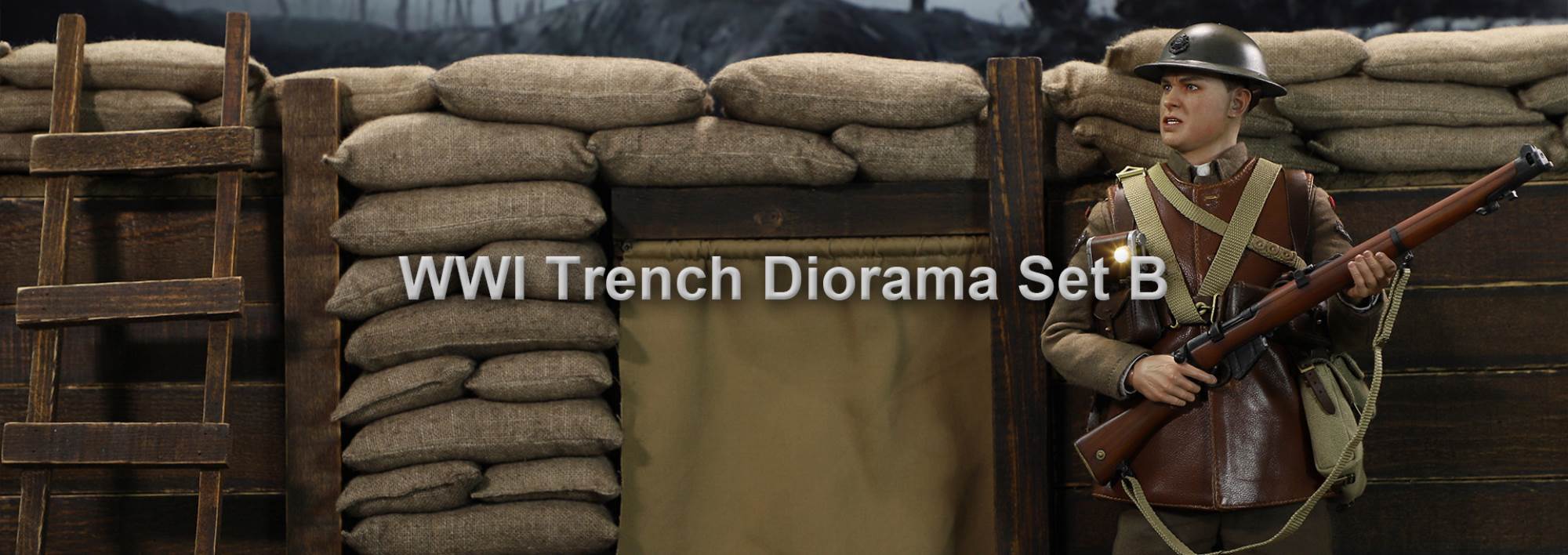 World War I British Infantry Tom & Trench Scene Set