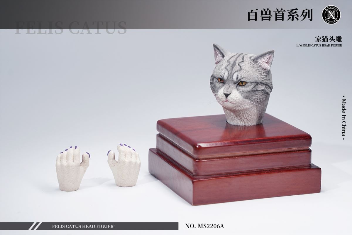 Animal head carving series 14th cat head carving