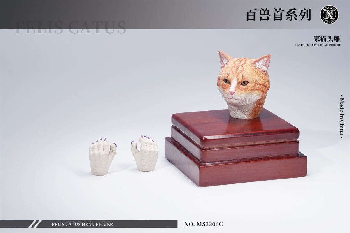 Animal head carving series 14th cat head carving