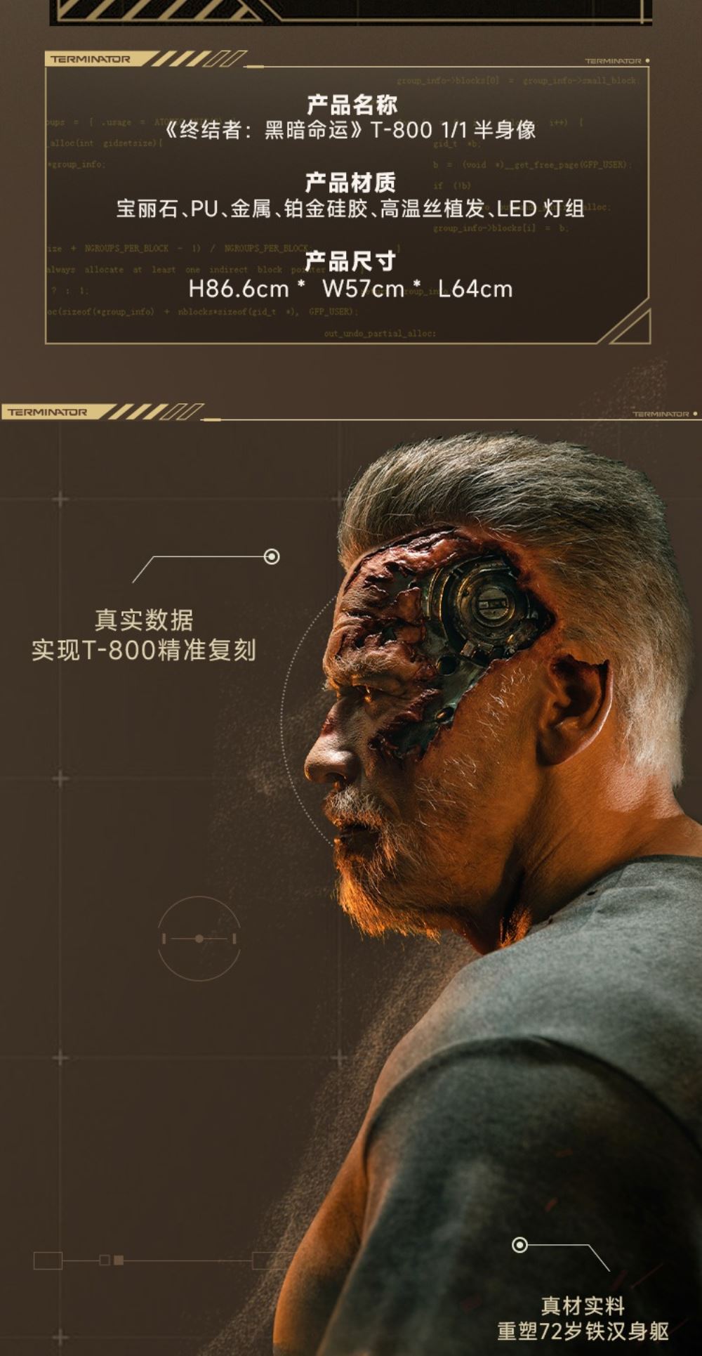 T-800 1/1 bust – Terminator Dark Fat