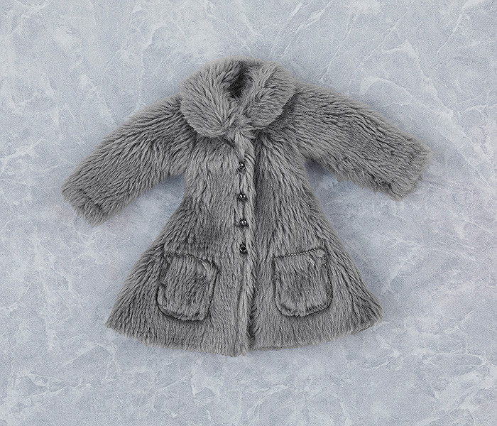 figma Female Body (Yuki) with Black Corset Dress + Fur Coat Outfit