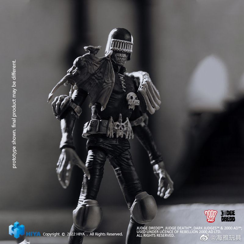 SWAT Judge Black and White Comic Color Death Judge 4 1/18