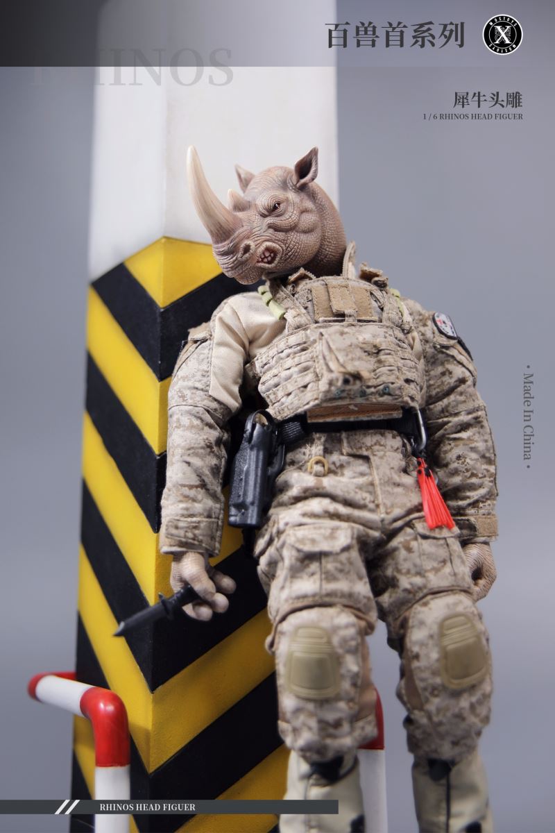 Beast Head Sculpture Series Thirteenth - Rhino Head Sculpture MS2205 1/6
