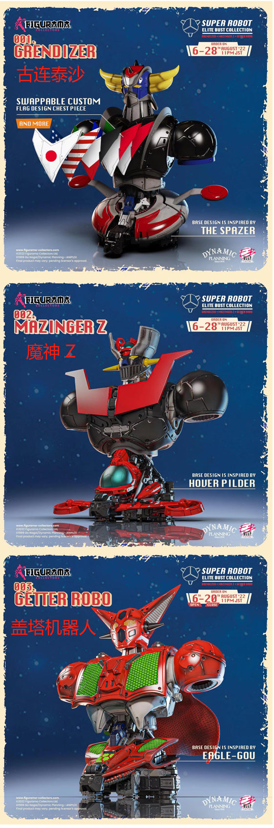 Super Robot Elite Bust Collection (Grendizer / Mazinger Z / Getter)