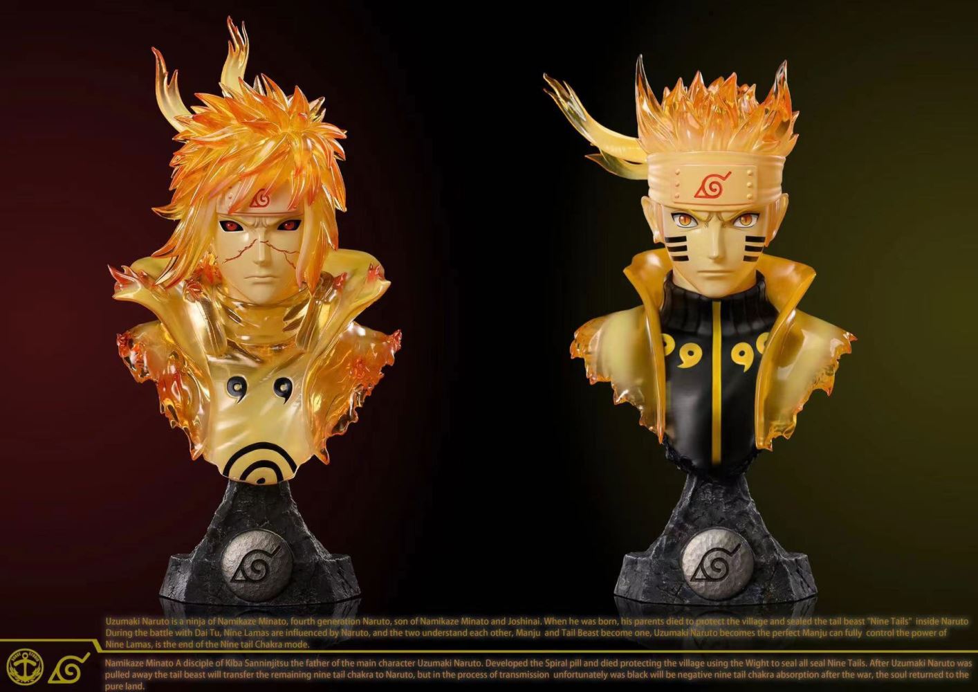 Minato Namikaze & Naruto Uzumaki Bust Statue - Naruto