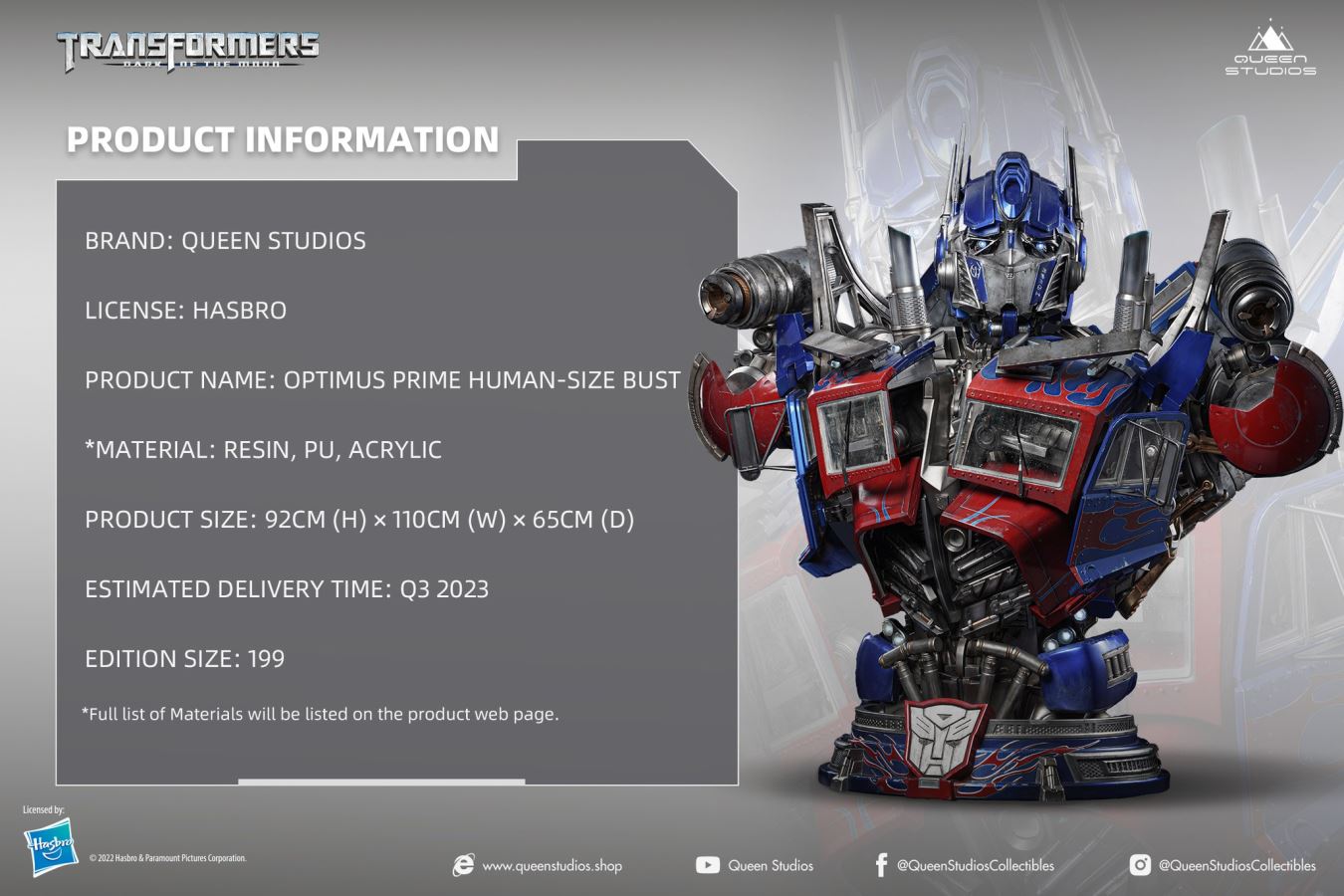Optimus Prime Human-Size Bust
