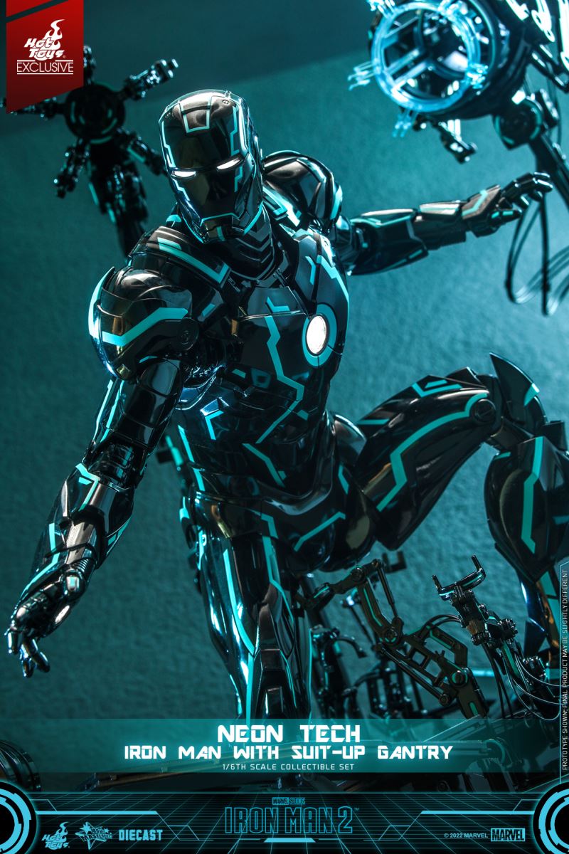 Neon Tech Iron Man with Suit – Up Gantry 1/6