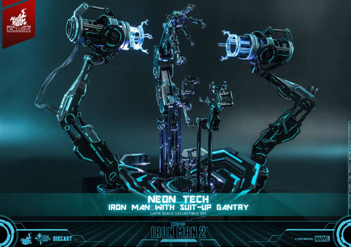 Neon Tech Iron Man with Suit – Up Gantry 1/6