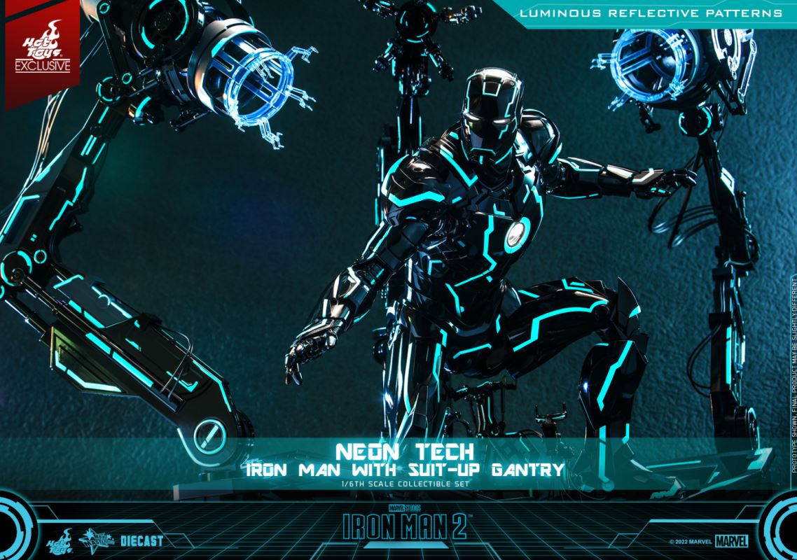 Neon Tech Iron Man with Suit – Up Gantry 1/6