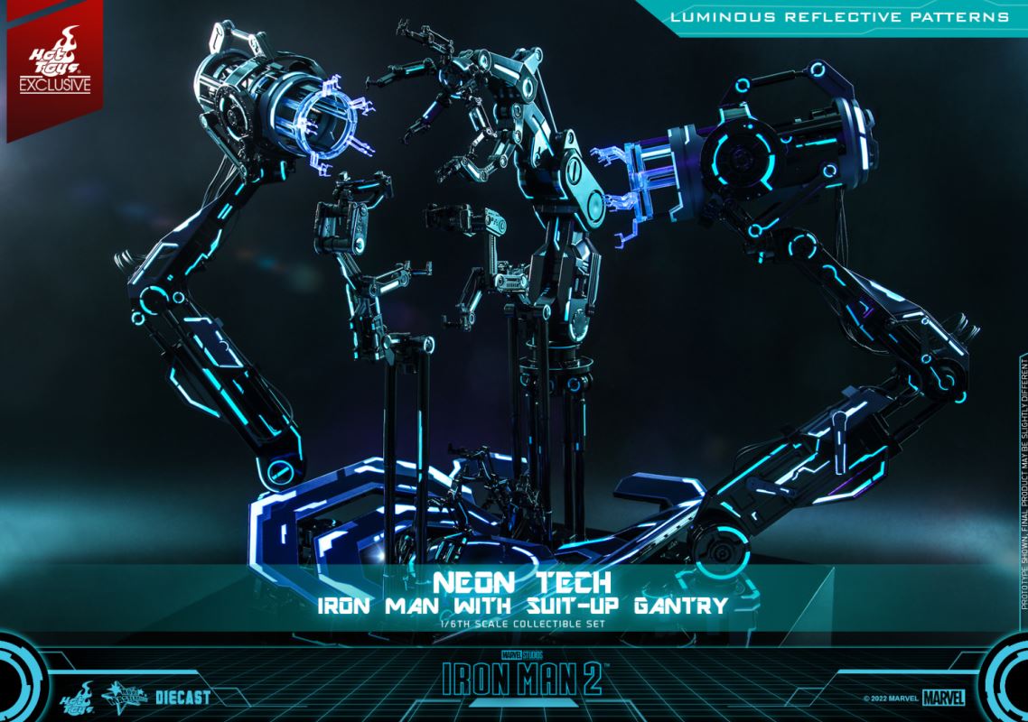Neon Tech Iron Man with Suit – Up Gantry 1/6