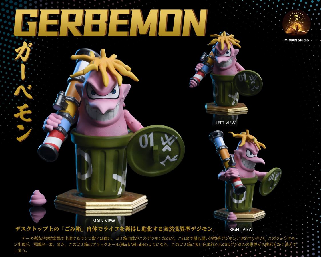 Cuumon, Sukamon & Gerbemon - Digimon Resin