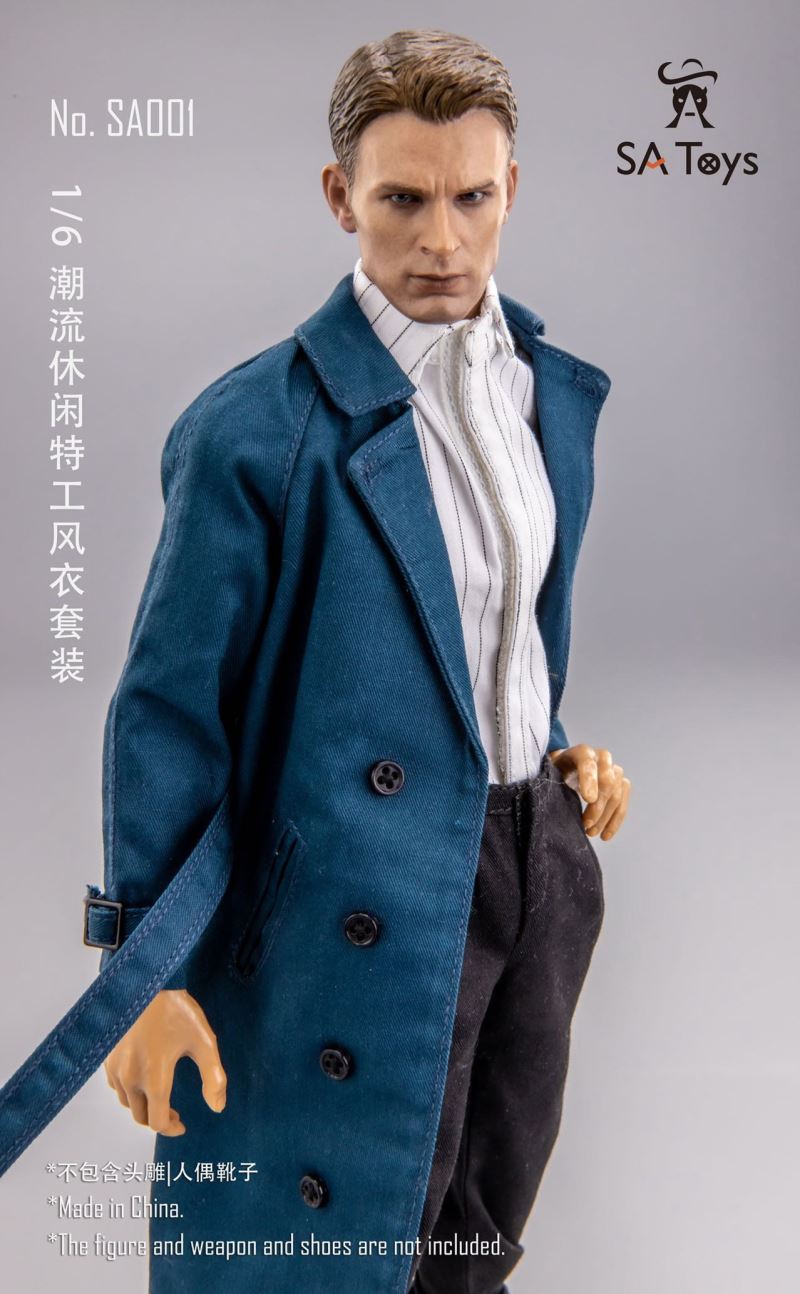Trendy casual agent trench suit 1/6