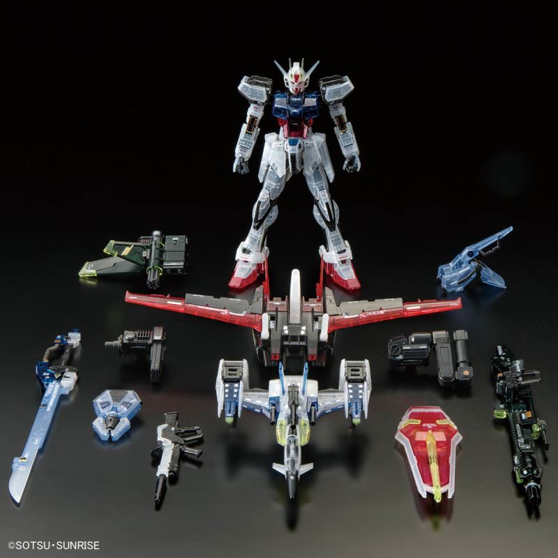 RG 1/144 Gundam Base Limited Yale Strike Gundam & Skygrasper Launcher / Sword Pack Set [Clear Color]