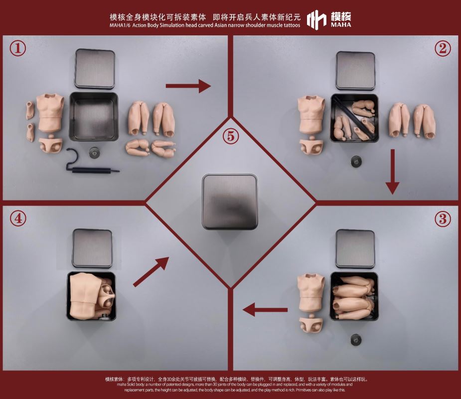 Modular male body and one-piece arm accessory package 1/6