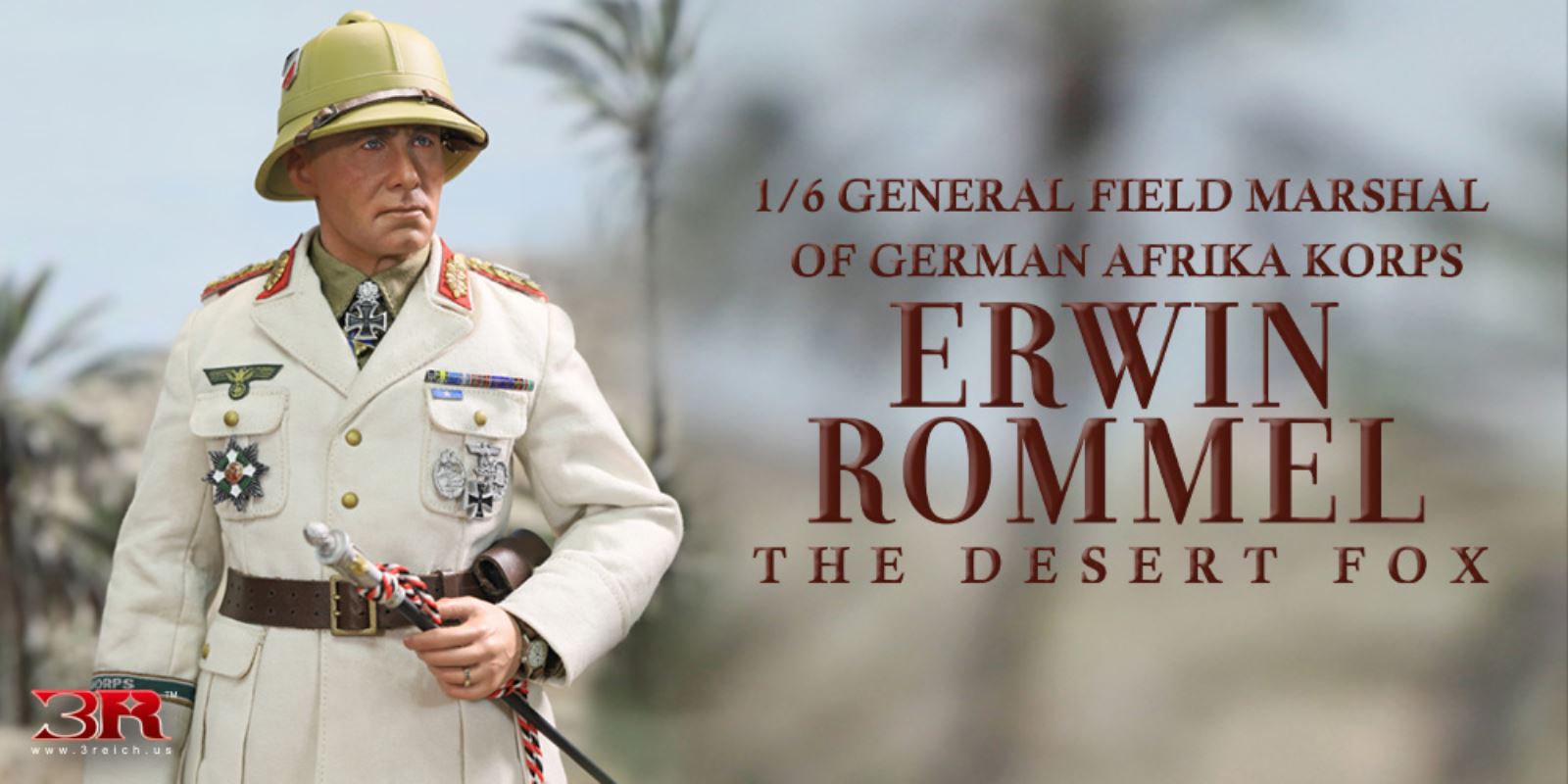 World War II German Field Marshal Erwin Rommel North Africa version (GM651) 1/6
