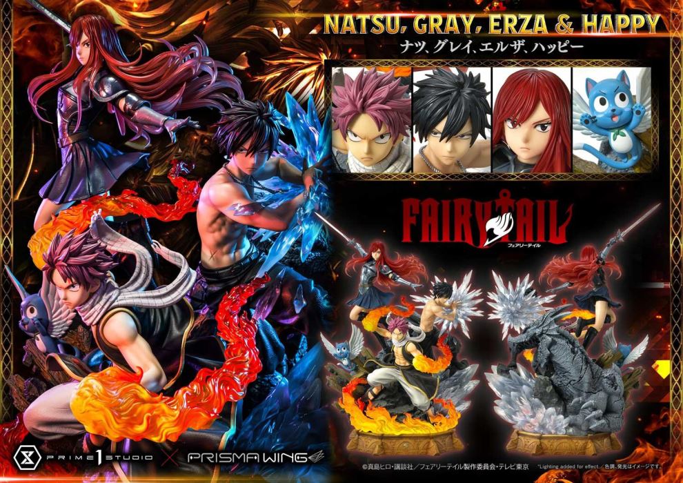 FAIRY TAIL NATSU, GRAY, ERZA AND HAPPY