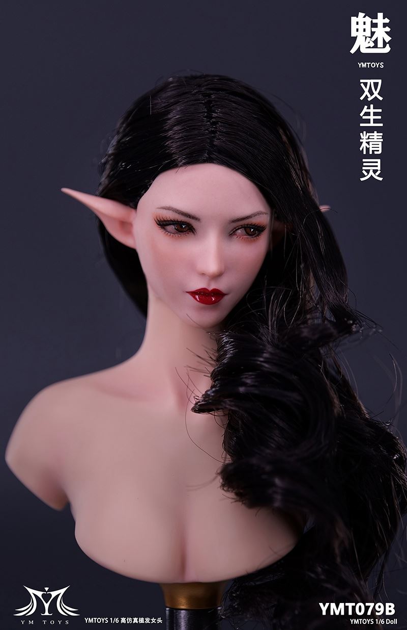Twin elf head sculpture 1/6